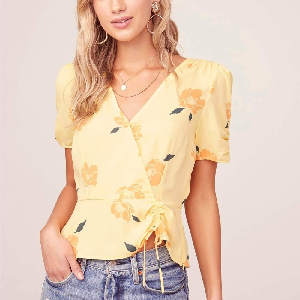 ASTR Cinch Sleeve Floral Wrap Too